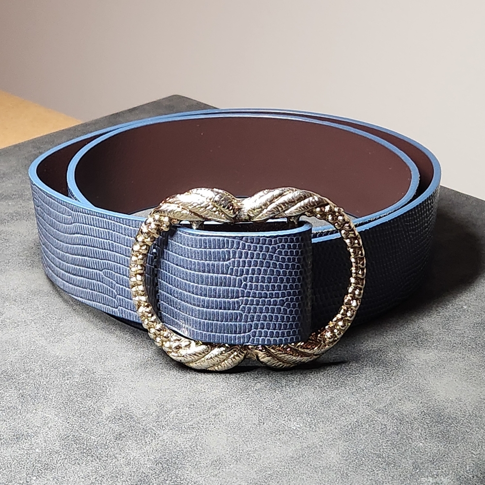 Sezane Artemis Belt, T. 80, Denim Tejus